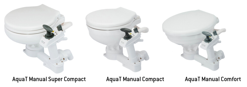Johnson Pump 80-47229-01 AquaT Compact Manual Marine Toilet Circular 